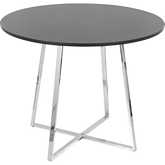 Cosmo Canary Dining Table in Chrome & Black MDF